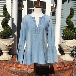 NWOT J.Crew Chambray Popover Size M.